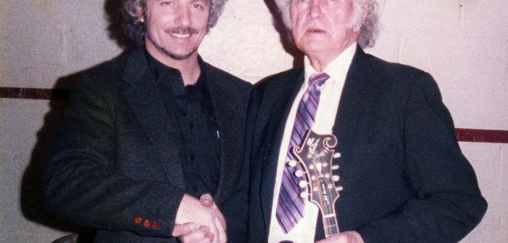 Loney Hutchins with Bill Monroe, the Father of Bluegrass.